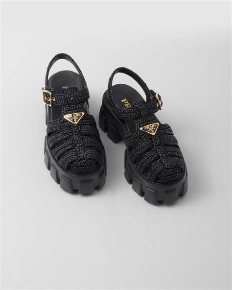 prada monolith caged rubber sandals|prada monolith crochet sandals.